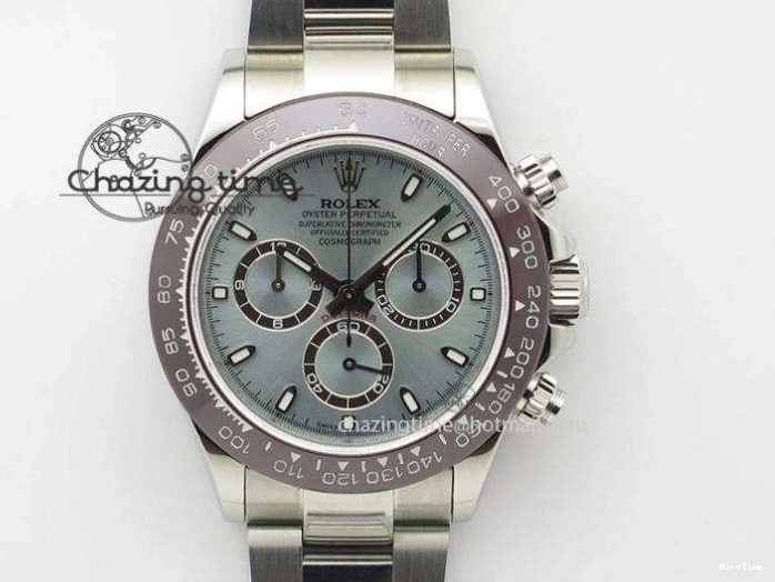 MiroTime 1218 Stylish Day Date 40mm SS BP Maker Best Edition Diamond Bezel Ice Blue Dial On SS Bracelet ETA 3699